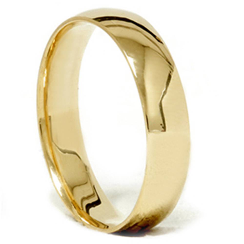 High Polished Wedding Band 18K Yellow Gold Size Selectable