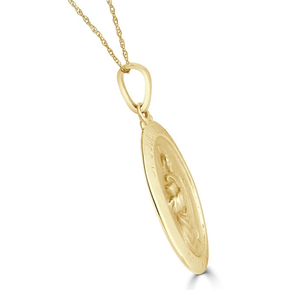 14k White or Yellow Gold Mother St. Jude Thaddeus Pendant Necklace 1' Tall 4 Grams