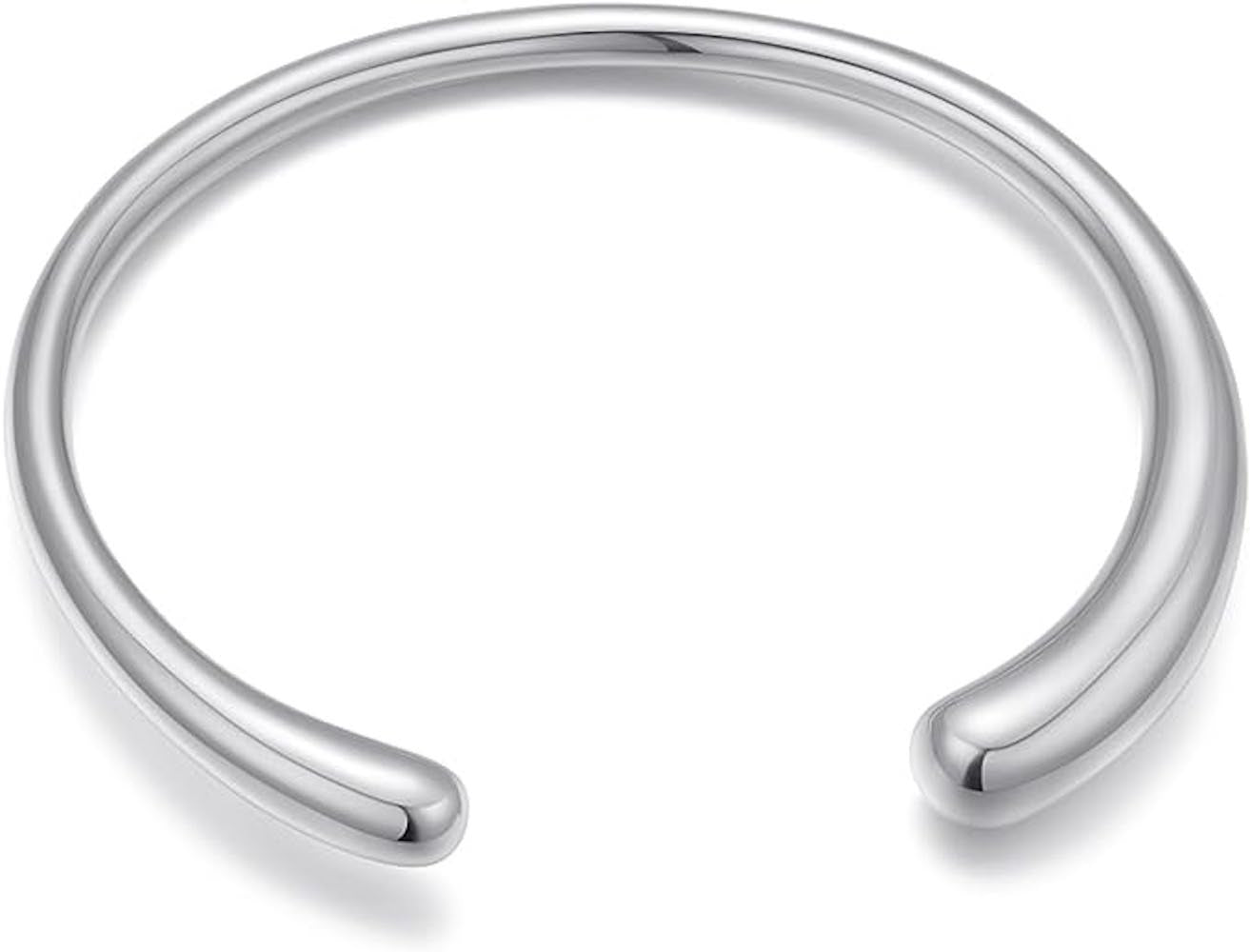 Silver Modern Cuff Bangle