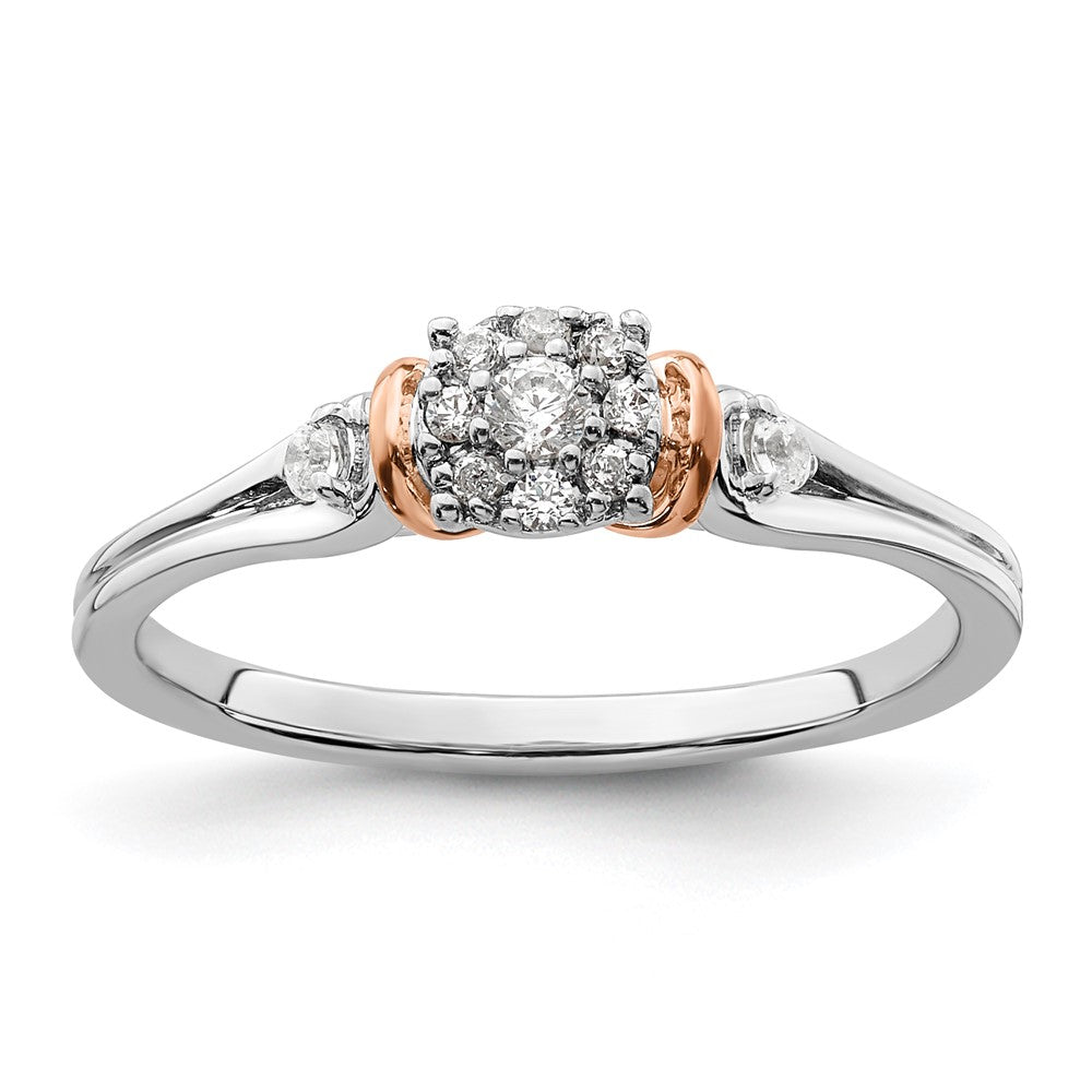 14k Two-tone Lab Grown Diamond Engagement Ring 0.16ct Clarity- VS Color- G-H