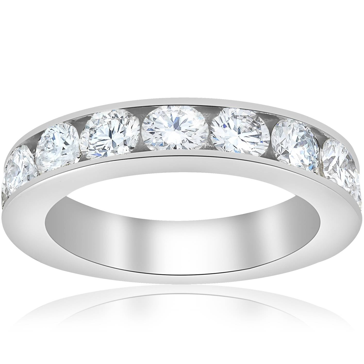 1 1/2 CT Diamond 14K White Gold Wedding Ring