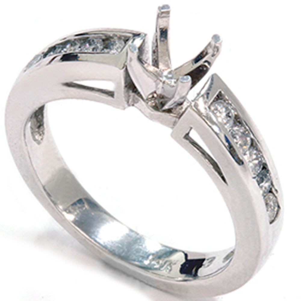 1/2 CT 14k White Gold Diamond Engagement Mount Ring
