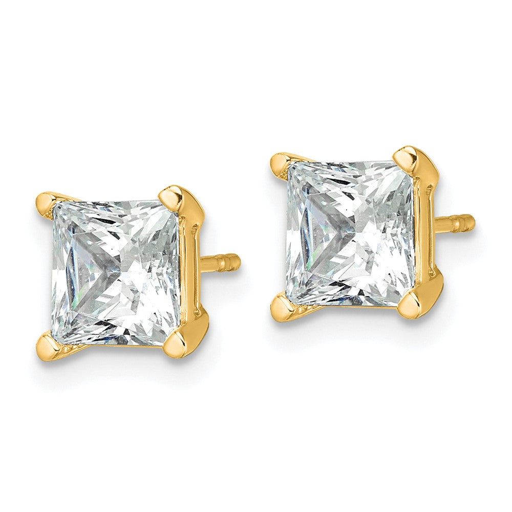14k Gold 4 CTW Princess Lab Grown Diamond Stud Earrings