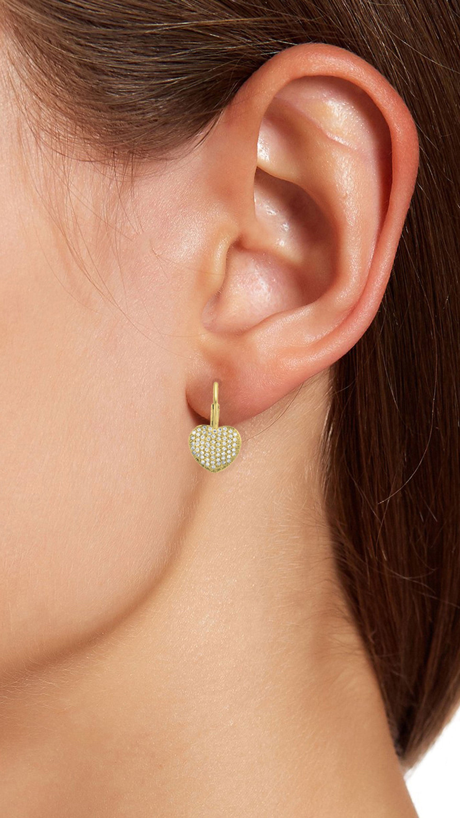 Vermeil Pave Heart Drop