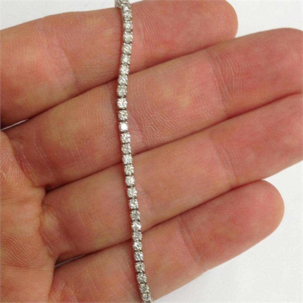 3ct Round Diamond Tennis Bracelet 14K White Gold Women's 7'