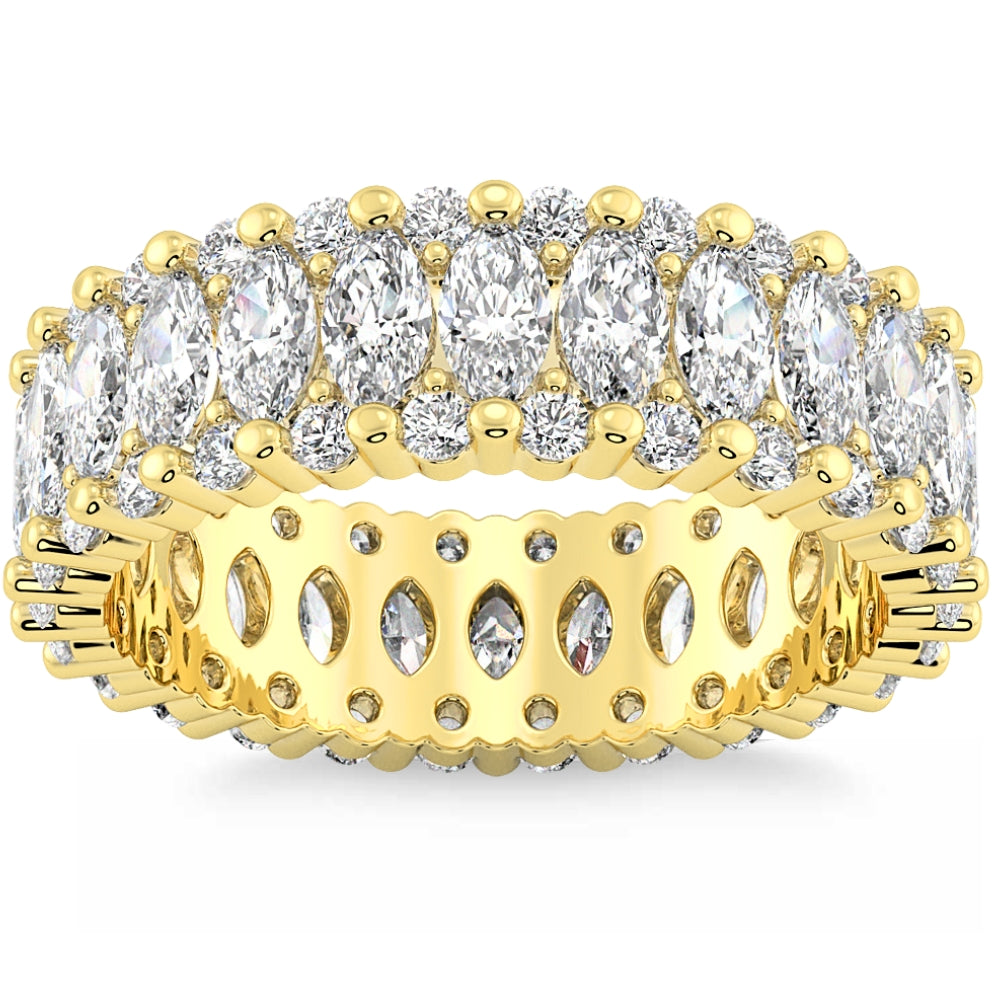 6 Ct Marquise Diamond Eternity Ring 14k Gold Lab Grown Womens Eternity Band
