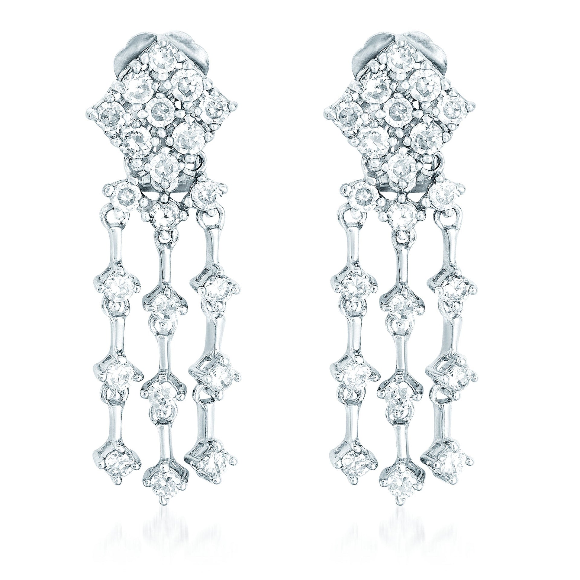 Sterling Silver Cubic Zirconia Chandelier Earrings