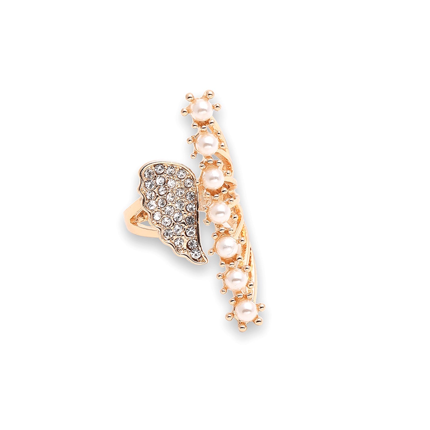 Gold Color Gold Plated Party Designer Stone Ring For Women
