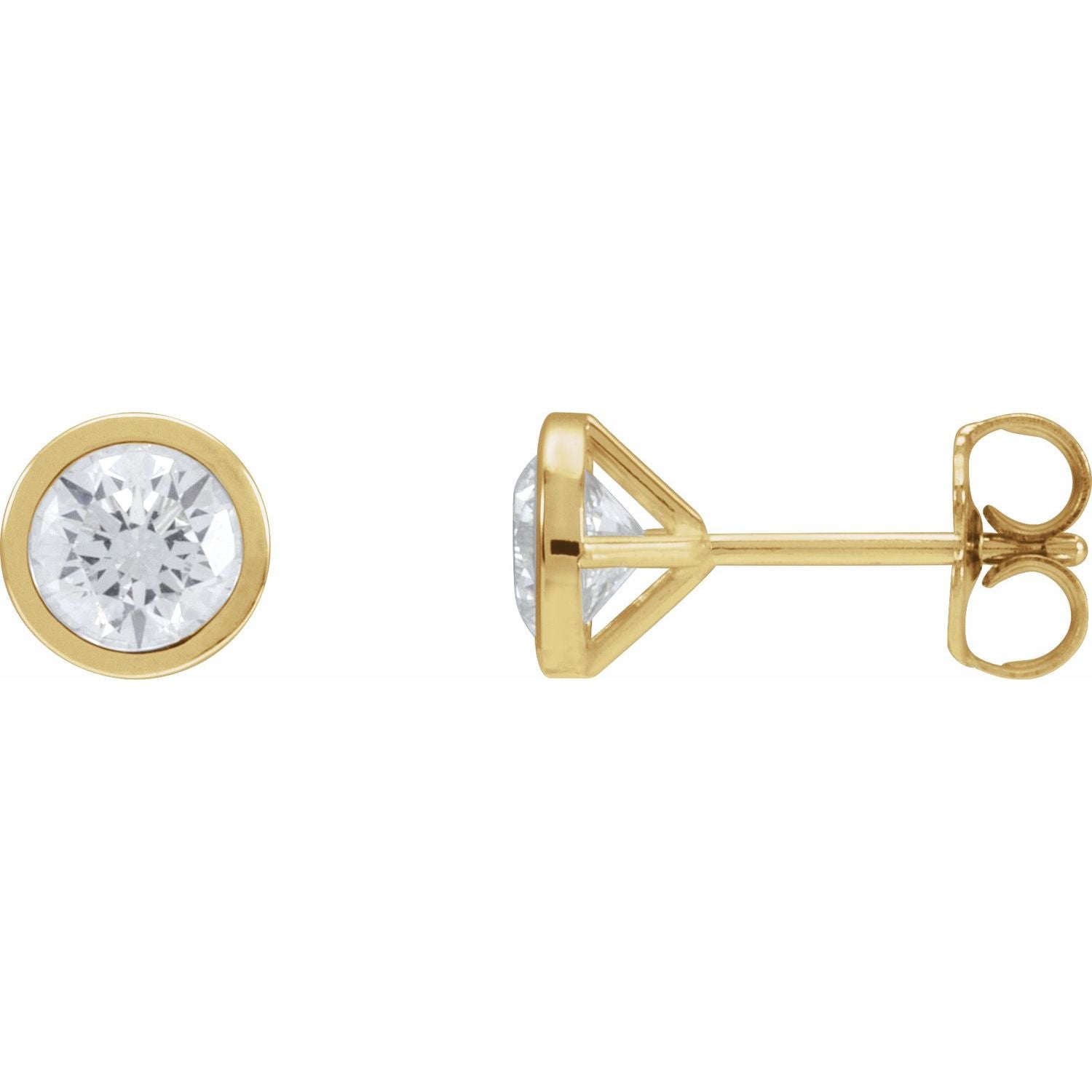 14K Gold 1 1/5ct Lab-grown Diamond Cocktail Stud Earrings Clarity SI Color G-H