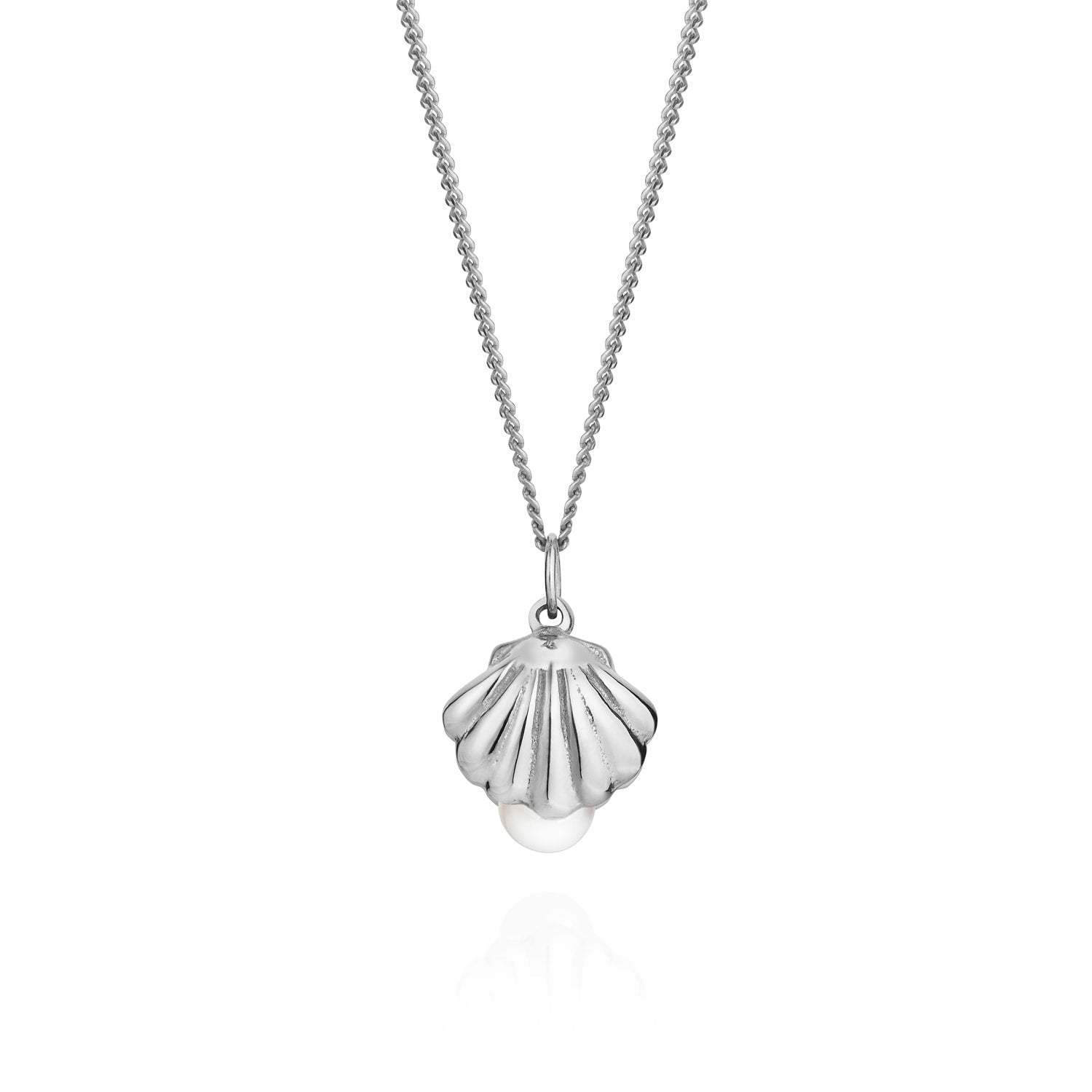 Shell & Pearl Necklace Silver