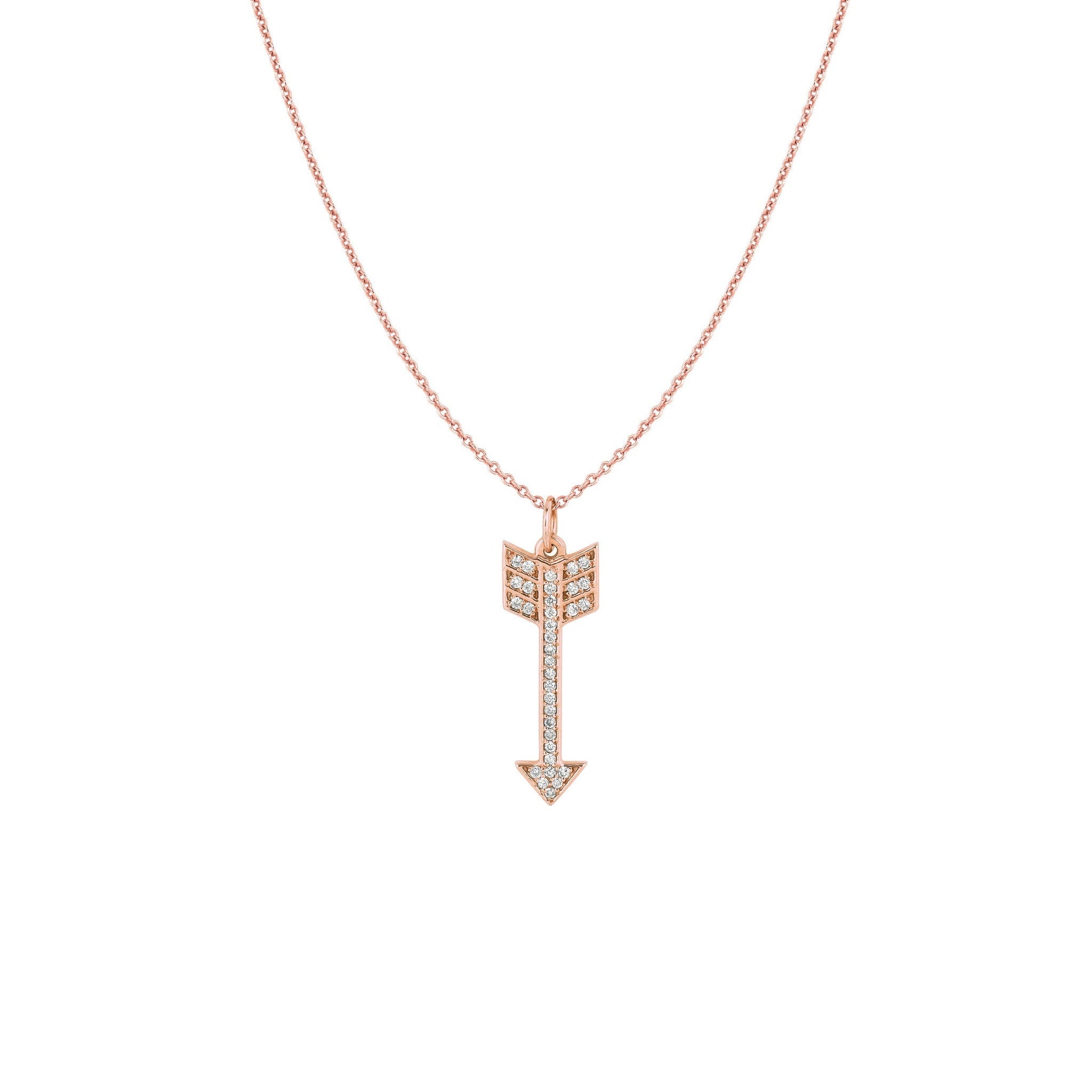 Diamond Arrow Necklace Rose Gold