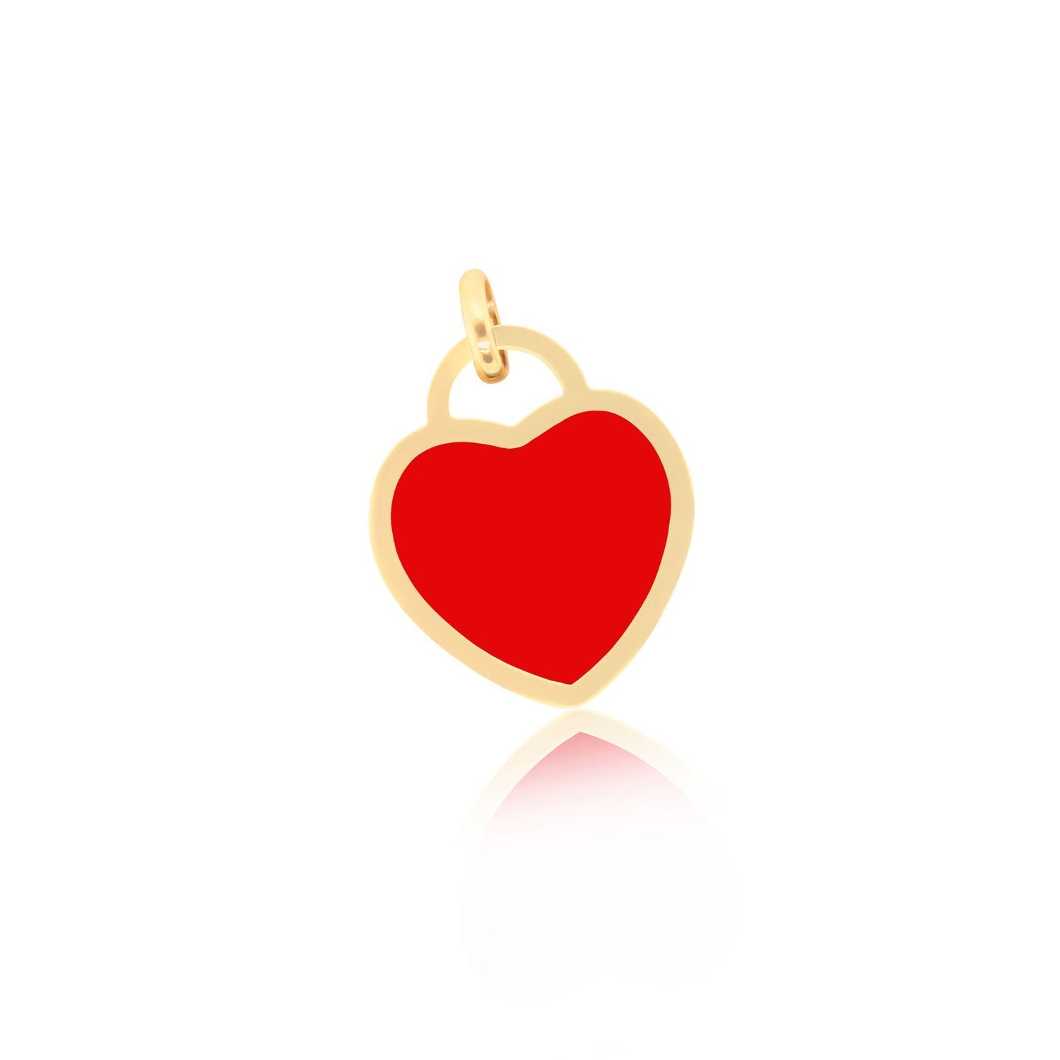 Coral Heart Padlock Charm 15mm