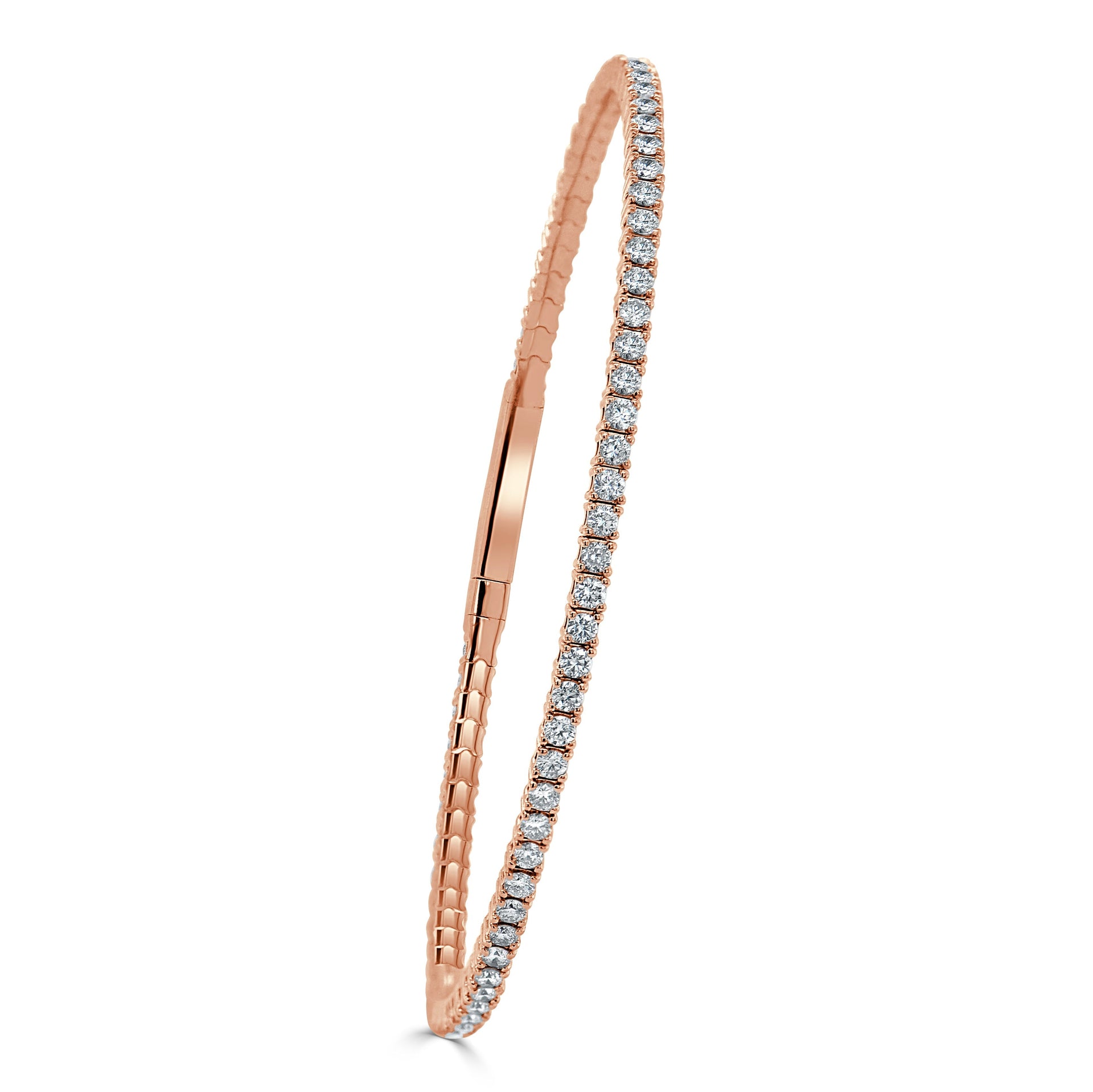 14k Gold & Diamond Flexible Bangle