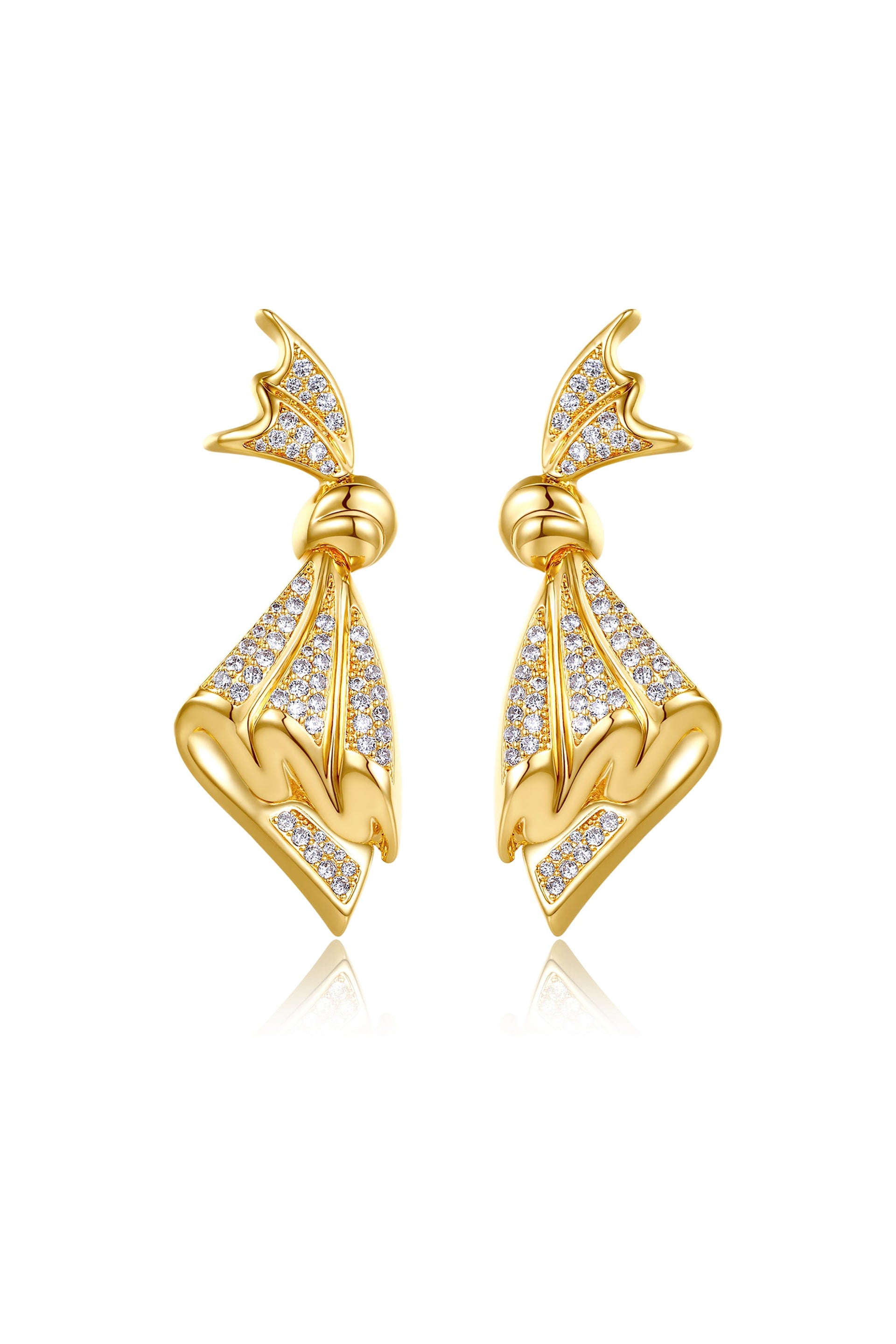 Pavé Diamonds Embellished Butterfly Earrings