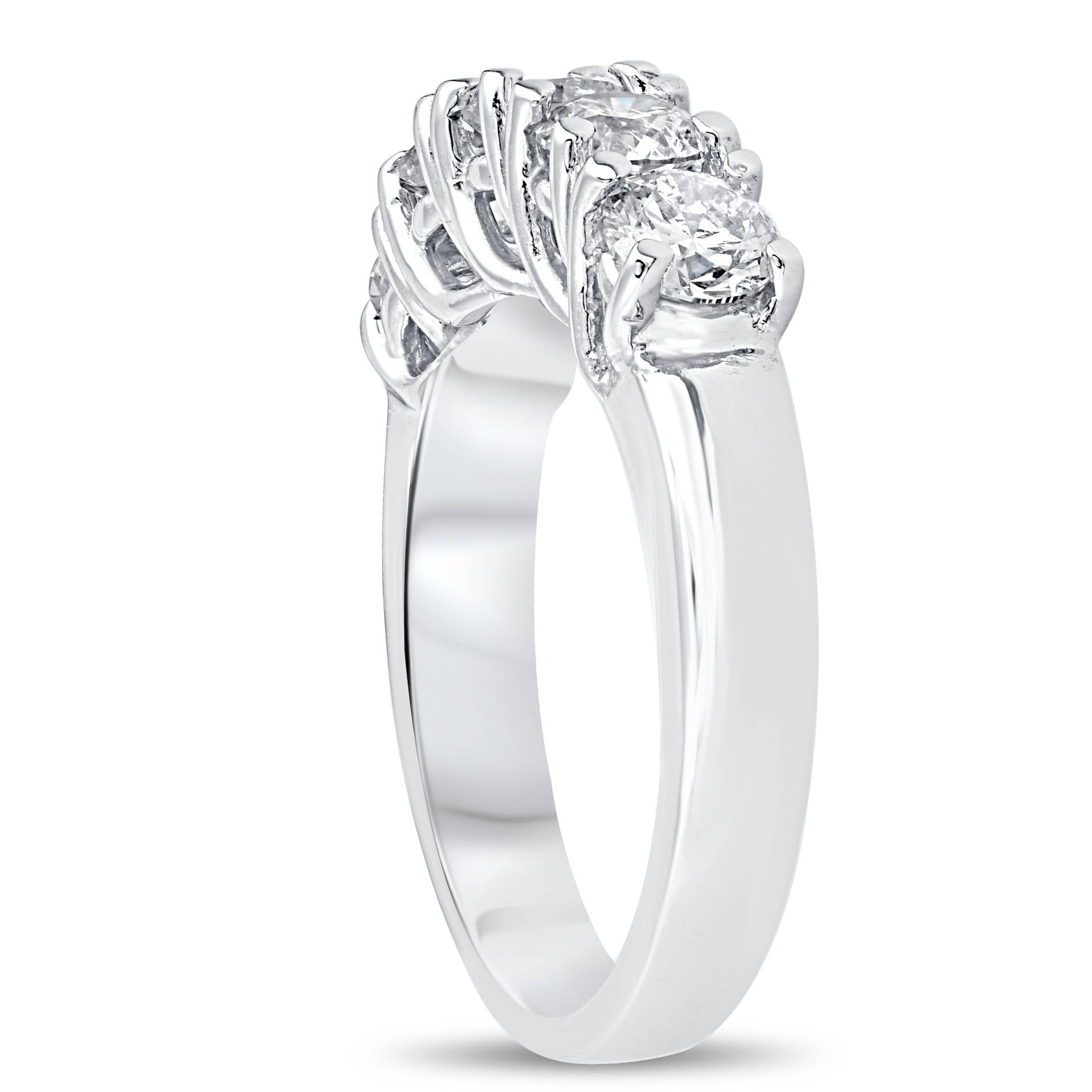 1 1/2 CT Diamond Wedding Anniversary Band 14k White Gold Ring