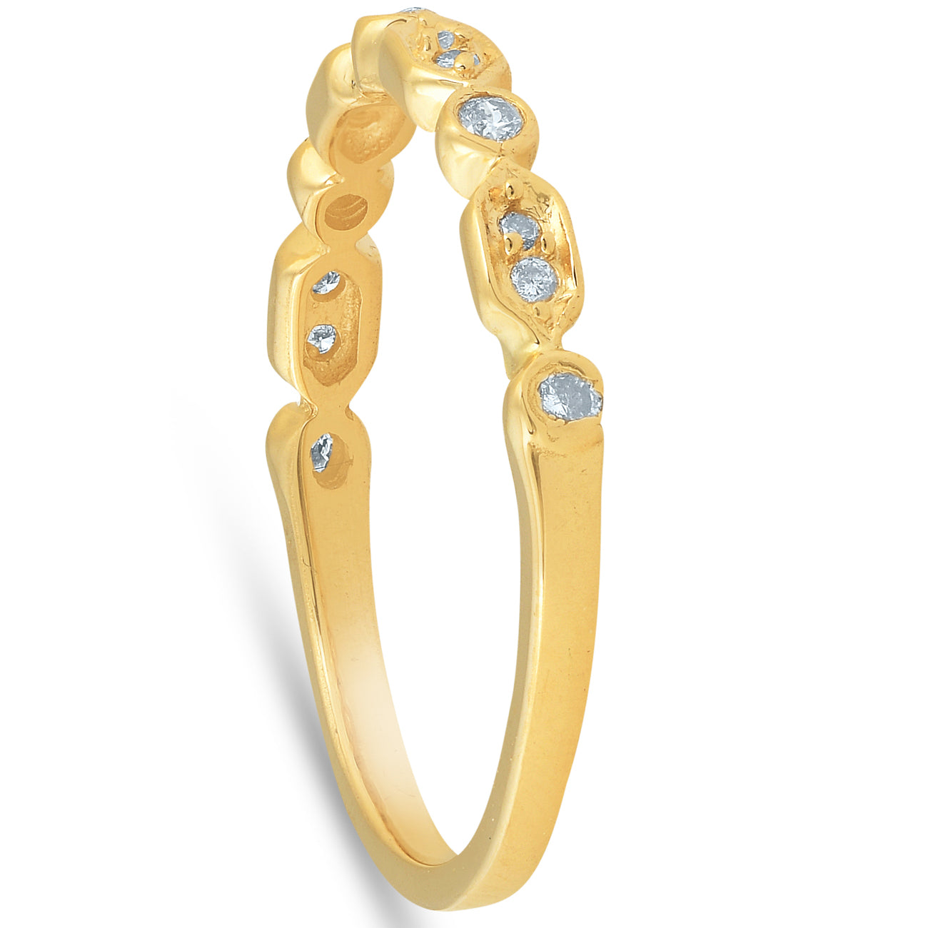 1/6ct Diamond Wedding Ring 14k Yellow Gold