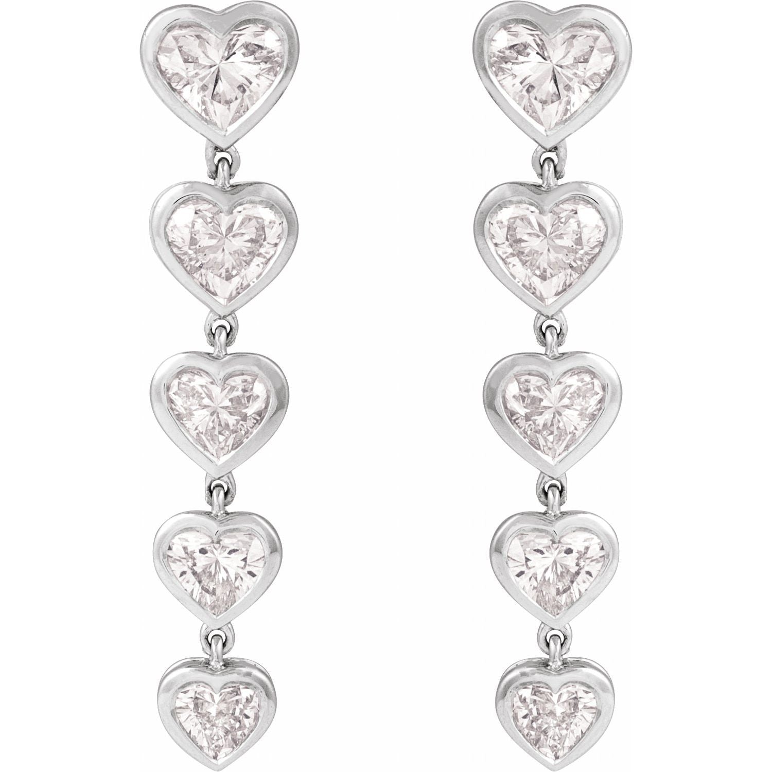 14K Gold 2 3/4ct Lab-grown Diamond Earrings Clarity SI Color G-H