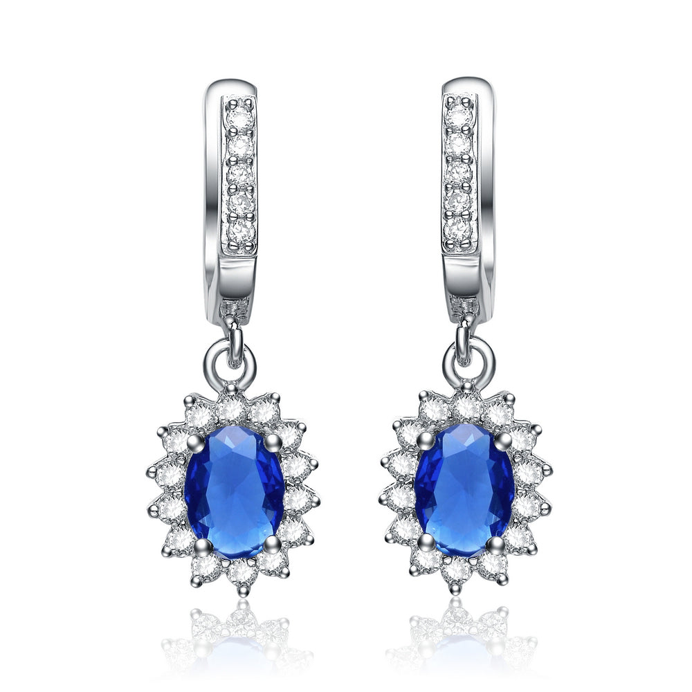 Sterling Silver Sapphire Dangling Earrings