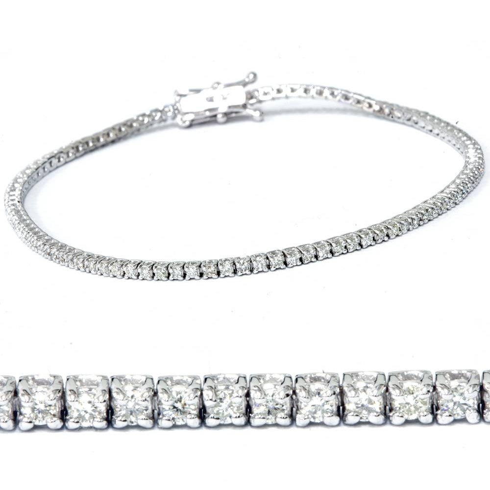 2ct Diamond Tennis Bracelet 14K White Gold 7'