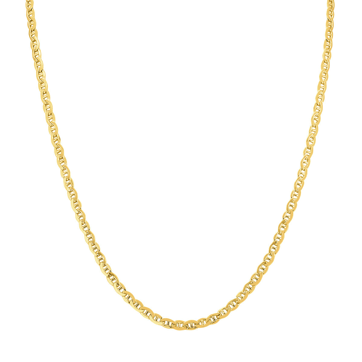 14K Yellow Gold Filled 3.2Mm Mariner Link Chain With Lobster Clasp - 20 Inch