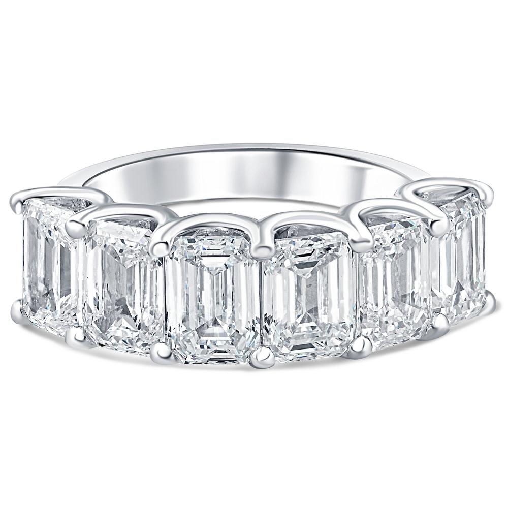 6 ct TW Emerald Cut Diamond Ring U Prong Lab Grown 14k White Yellow or Rose Gold