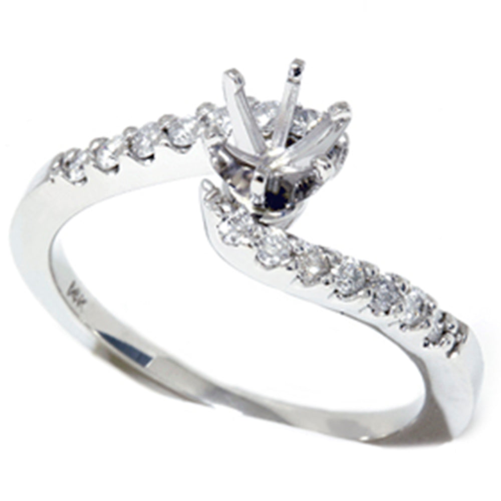 1/4ct Diamond Engagement Ring White Gold Setting 14K