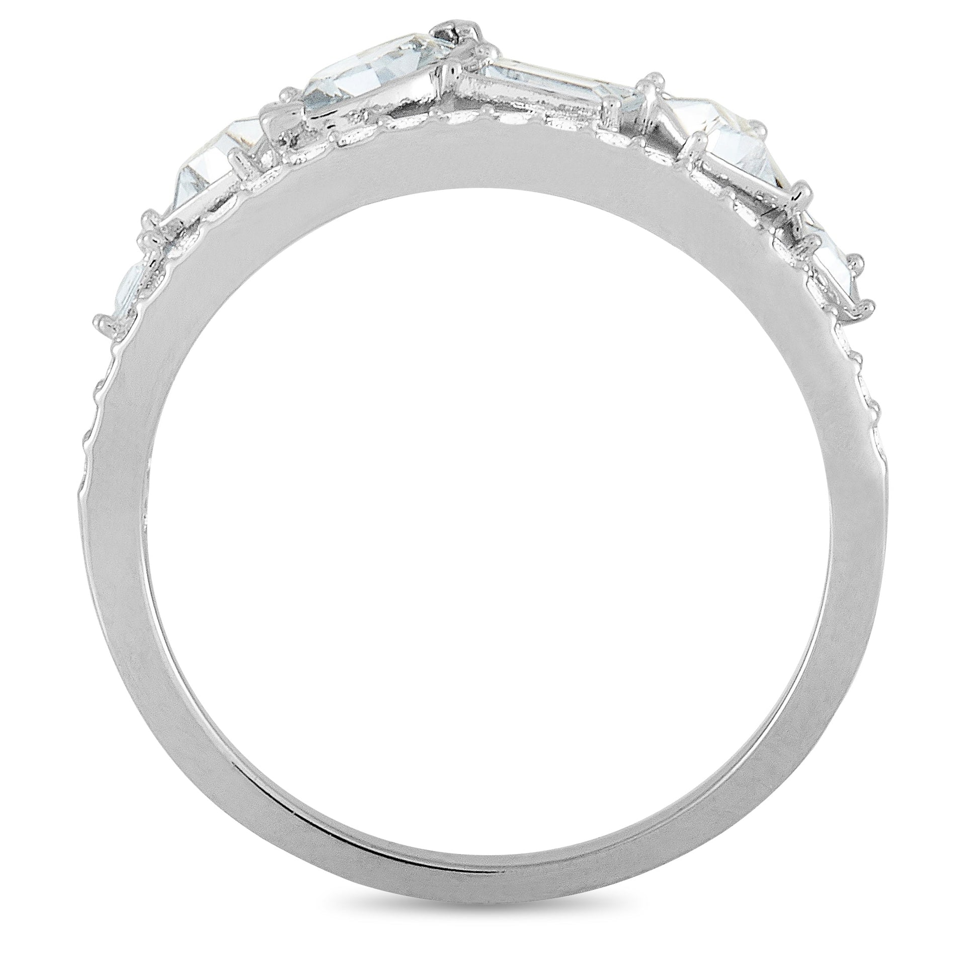Swarovski Henrietta Rhodium-Plated Stainless Steel and Clear Swarovski Crystal Ring