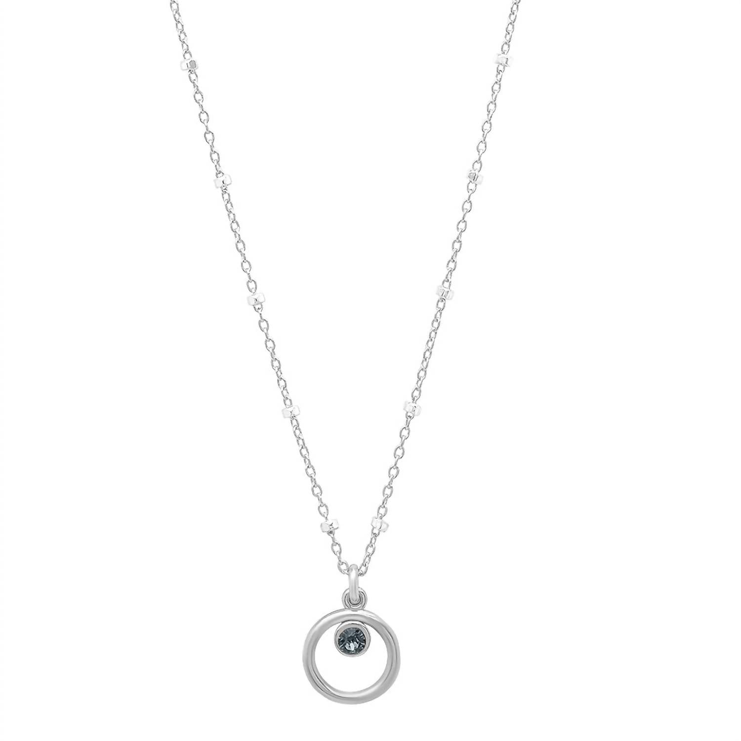 Women's Eternity Circle Necklace In Sterling/blackdiamond