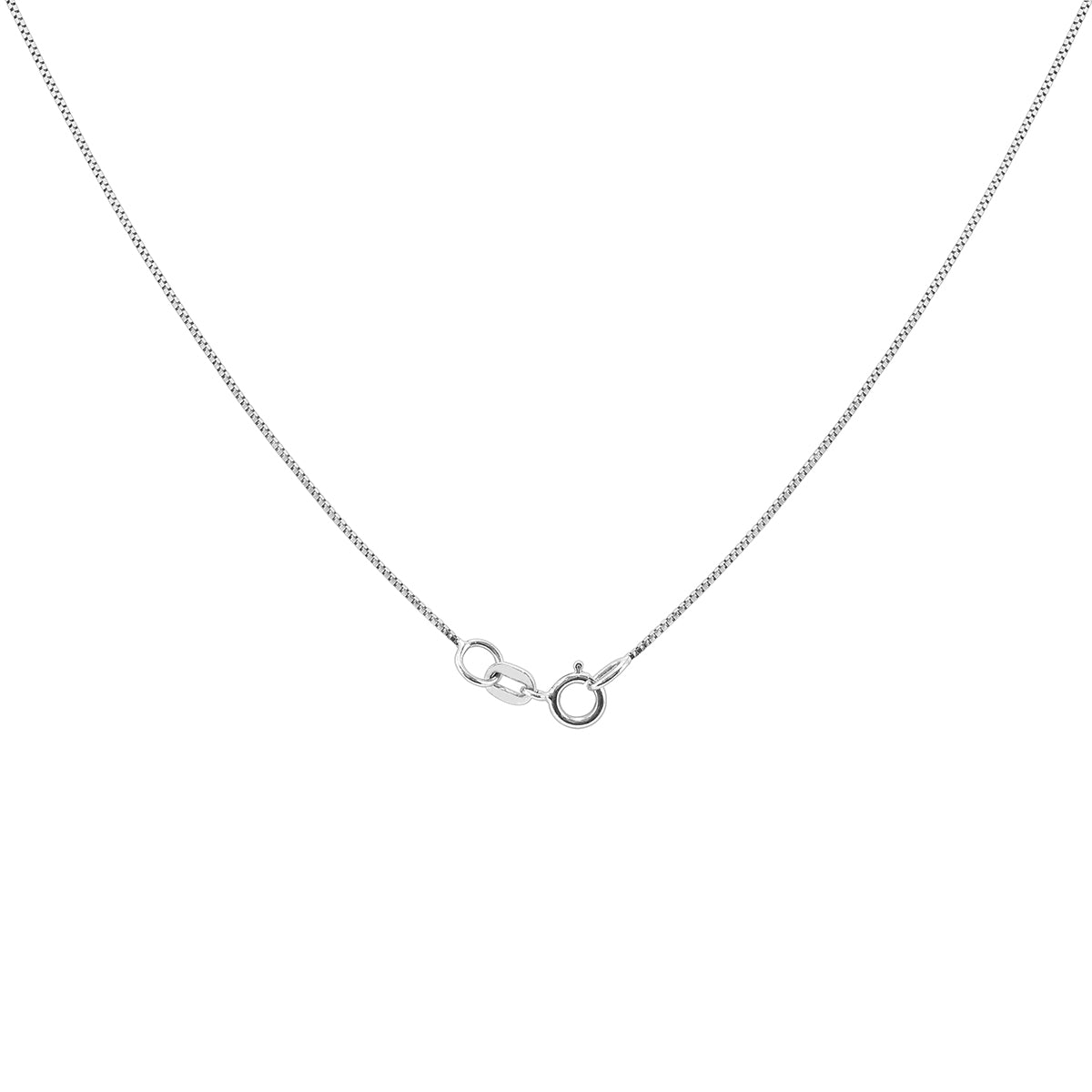 14K White Gold Box Chain With Spring Ring Clasp