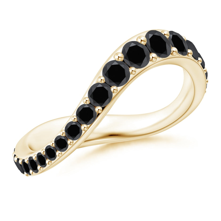 Natori x Angara Shangri-la - Brush Stroke Enhanced Black Diamond Full Eternity Shangri-La Ring