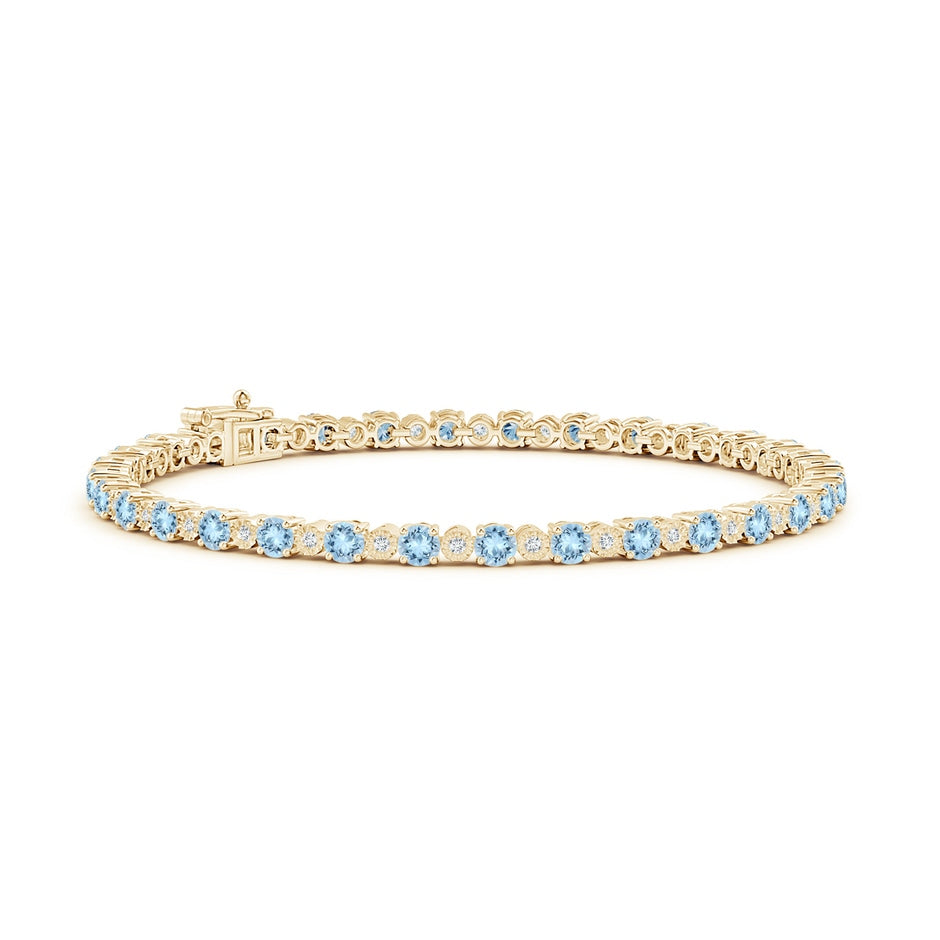 Aquamarine and Illusion Diamond Tennis Bracelet