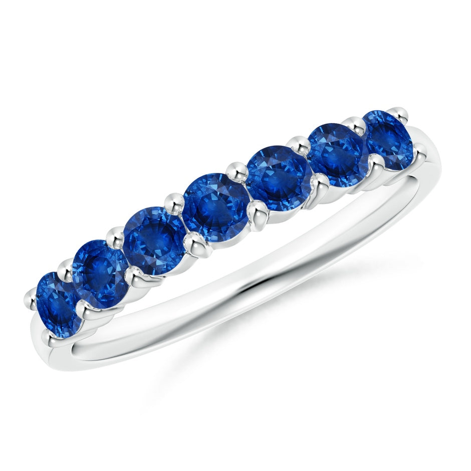 Half Eternity Seven Stone Sapphire Wedding Ring