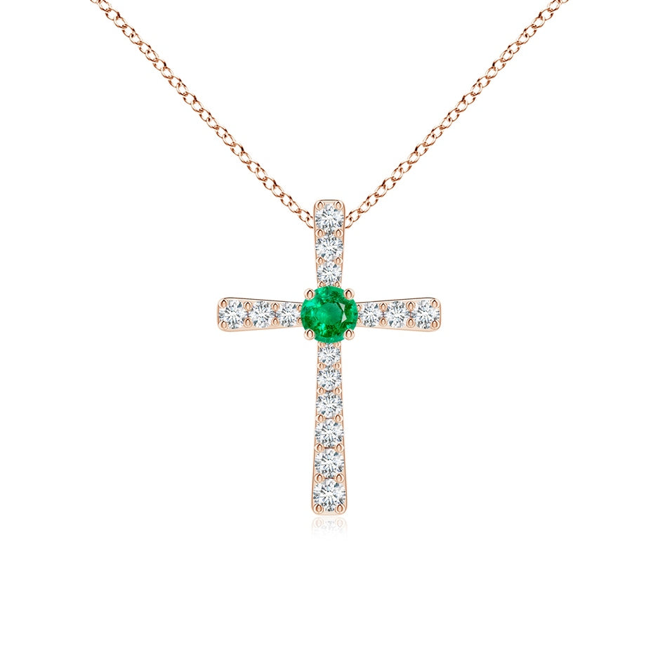 Emerald and Diamond Cross Pendant