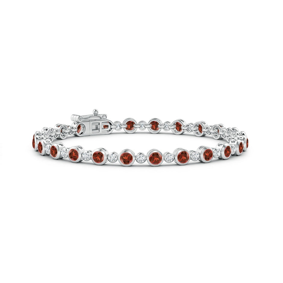 Bezel-Set Garnet and Diamond Tennis Bracelet