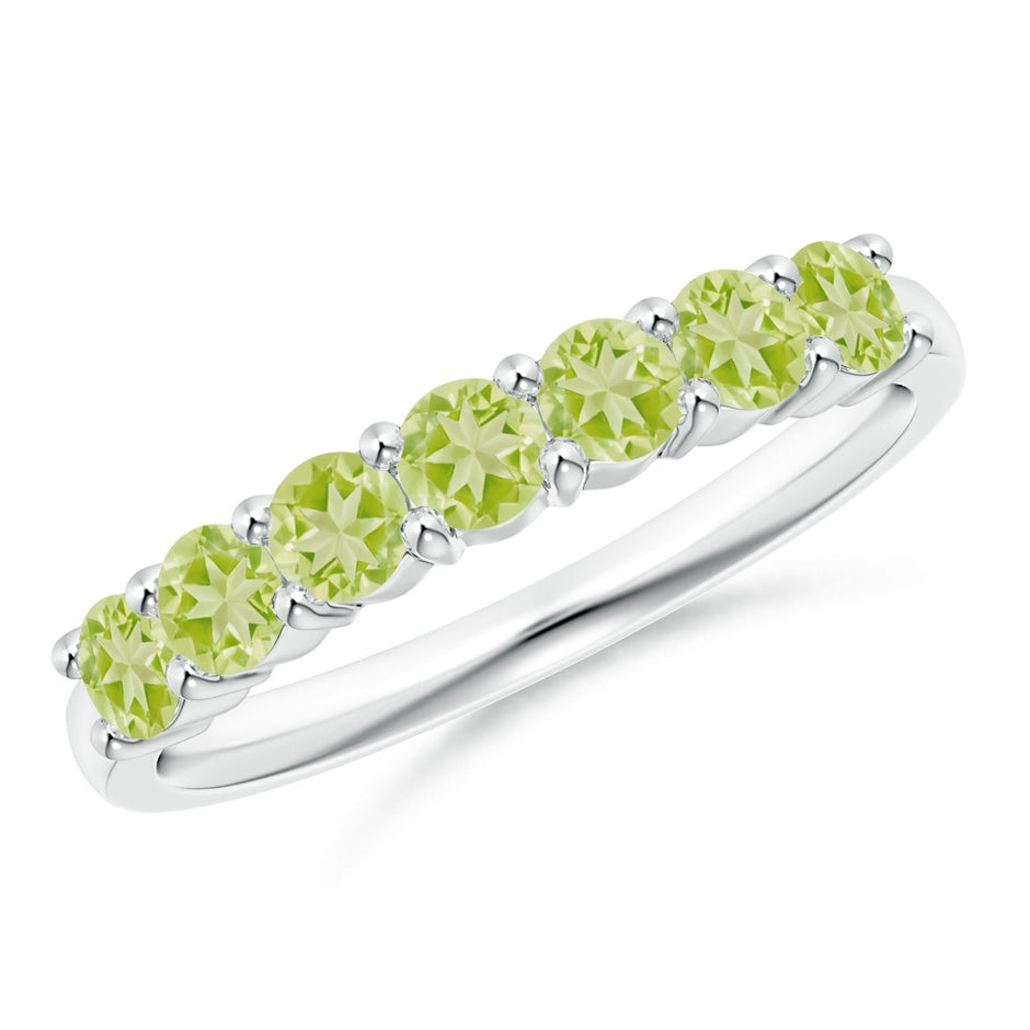 Half Eternity Seven Stone Peridot Wedding Ring