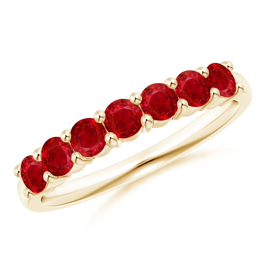 Half Eternity Seven Stone Ruby Wedding Ring