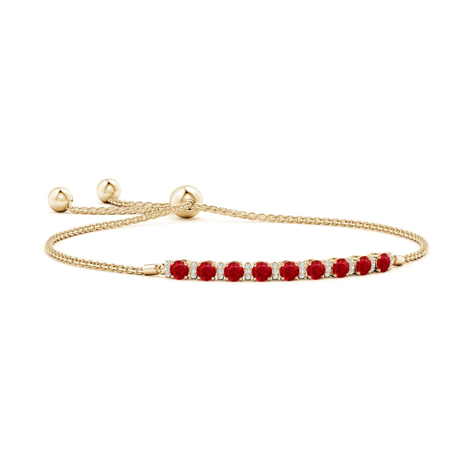 Ruby Bolo Bracelet with Diamond Accents