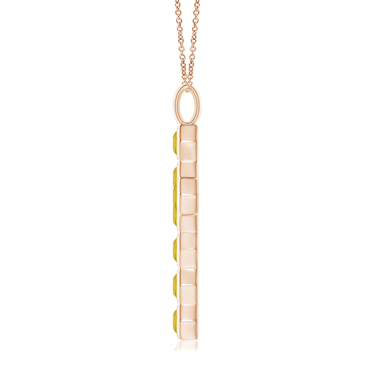 Natori x 1.2 CTW Hexagonal Yellow Sapphire Cross Pendant in 14K Rose Gold