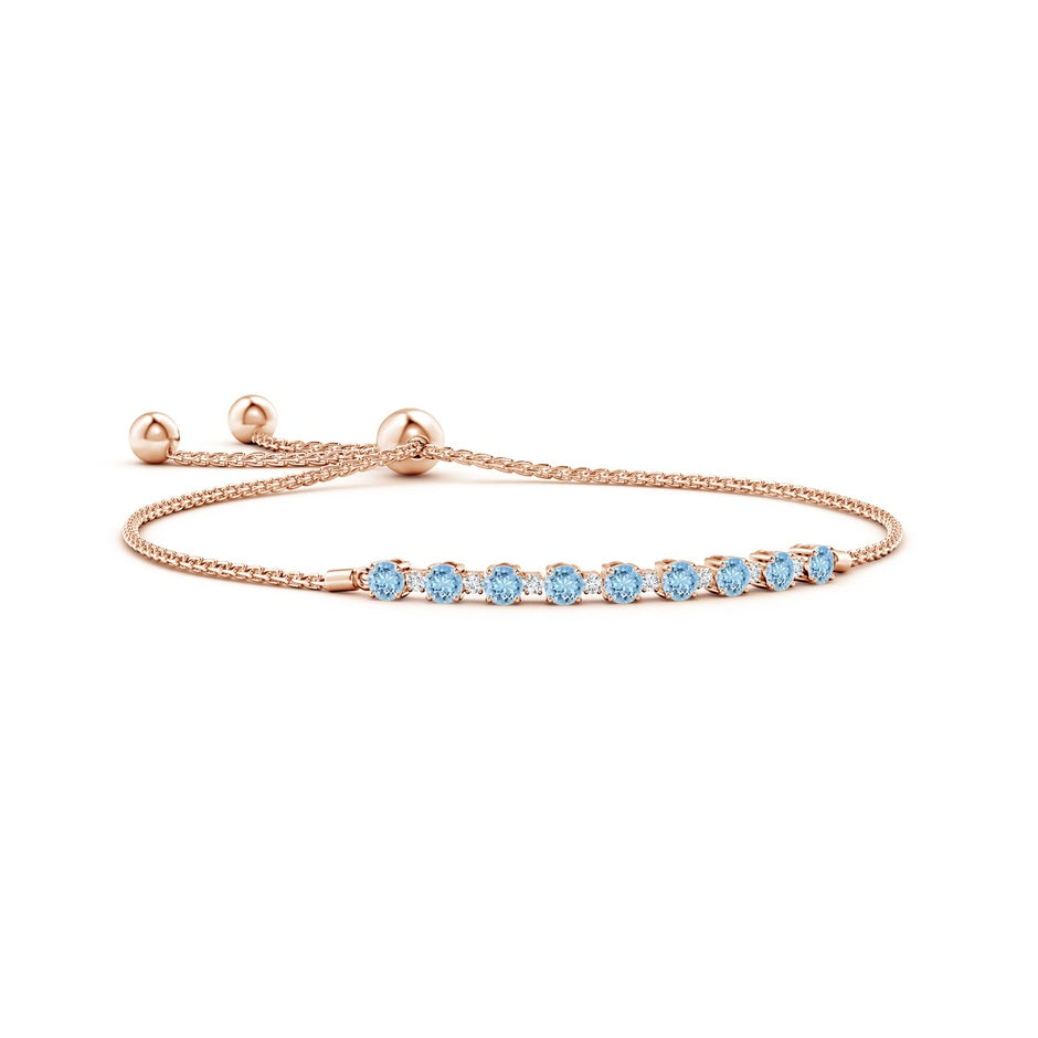 Aquamarine and Diamond Tennis Bolo Bracelet