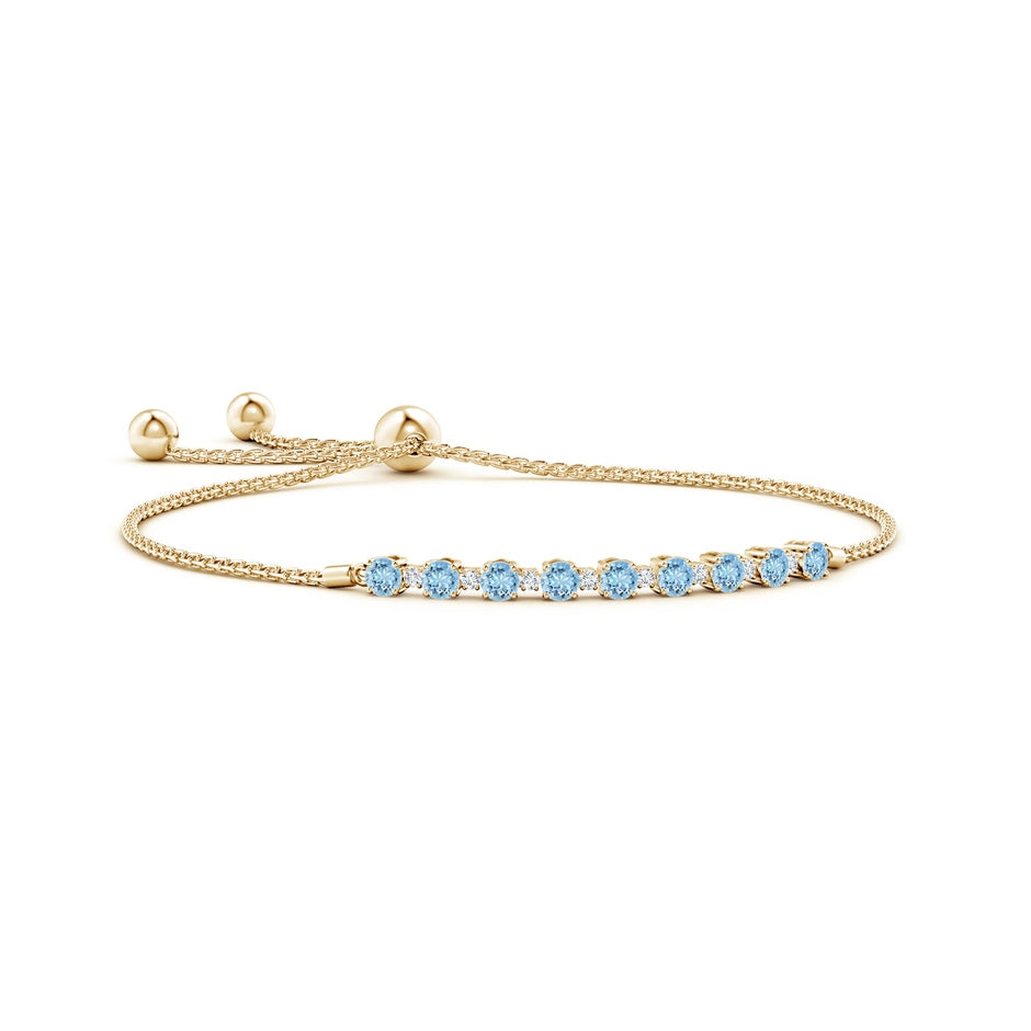 Aquamarine and Diamond Tennis Bolo Bracelet