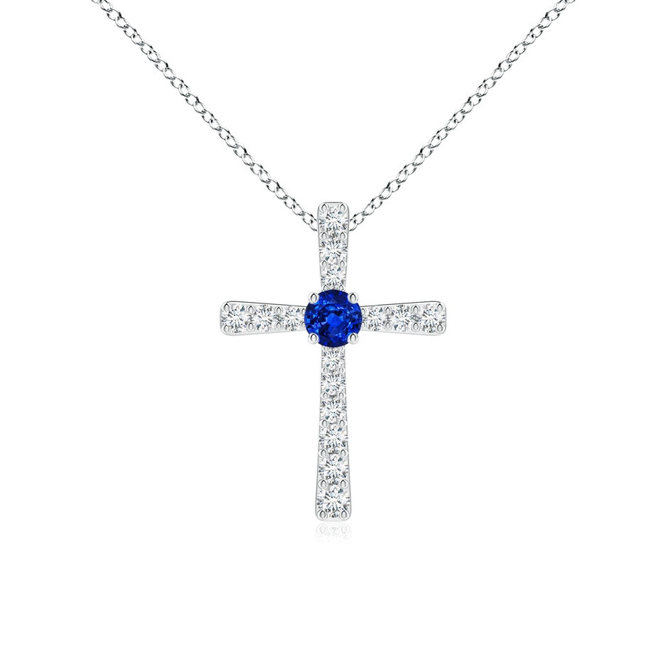 Sapphire and Diamond Cross Pendant