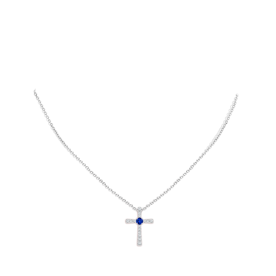 Sapphire and Diamond Cross Pendant