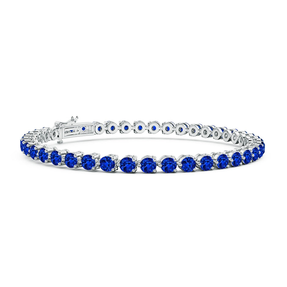 Prong-Set Round Lab-Grown Blue Sapphire Link Tennis Bracelet