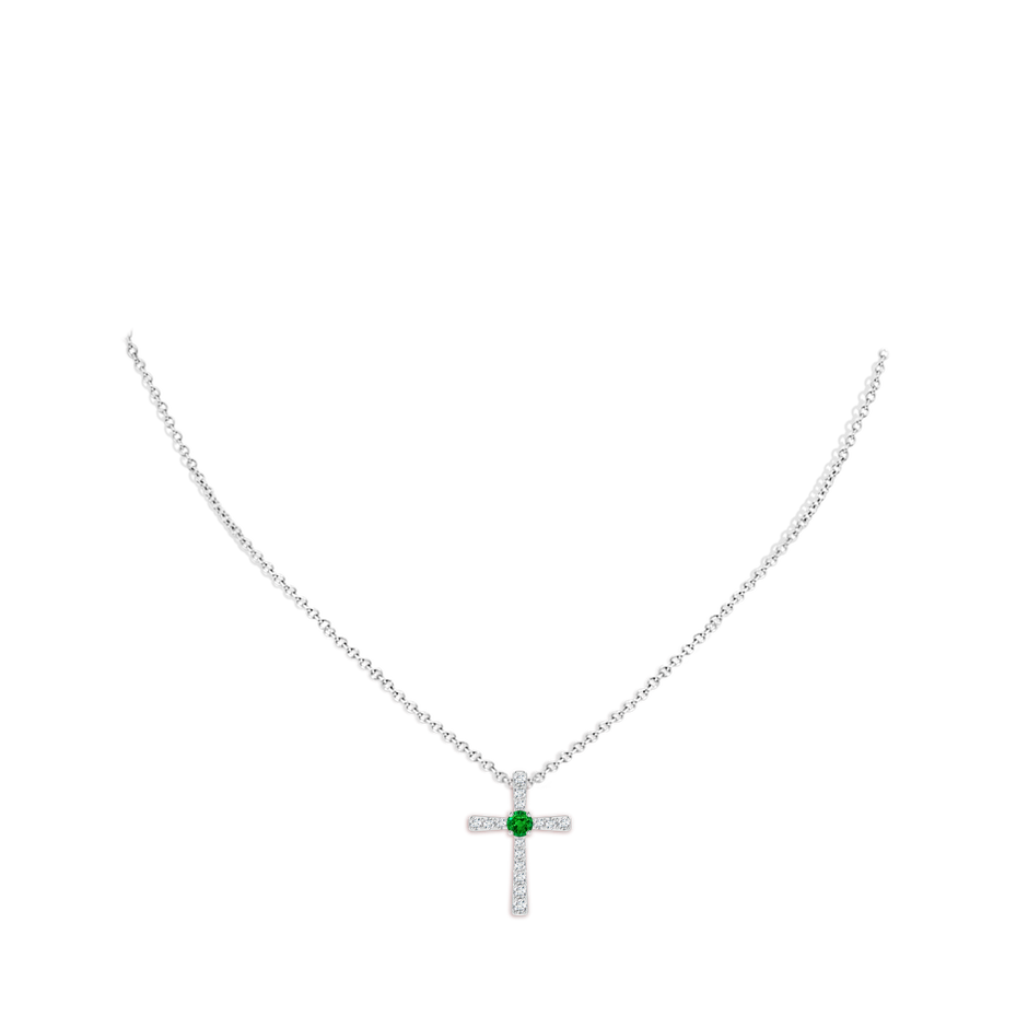 Emerald and Diamond Cross Pendant