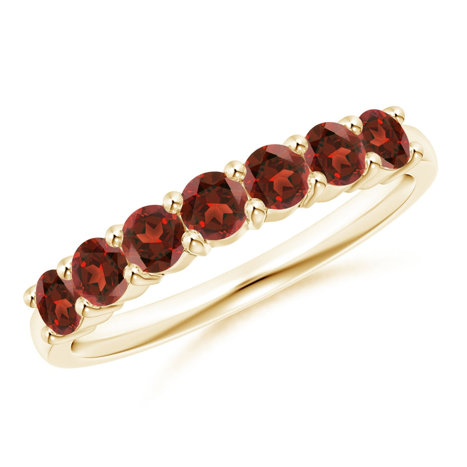 Half Eternity Seven Stone Garnet Wedding Ring