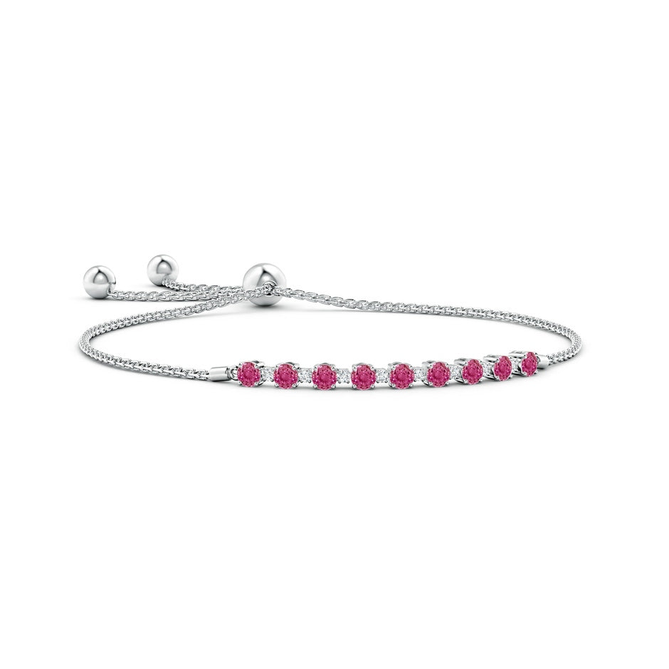 Pink Sapphire and Diamond Tennis Bolo Bracelet