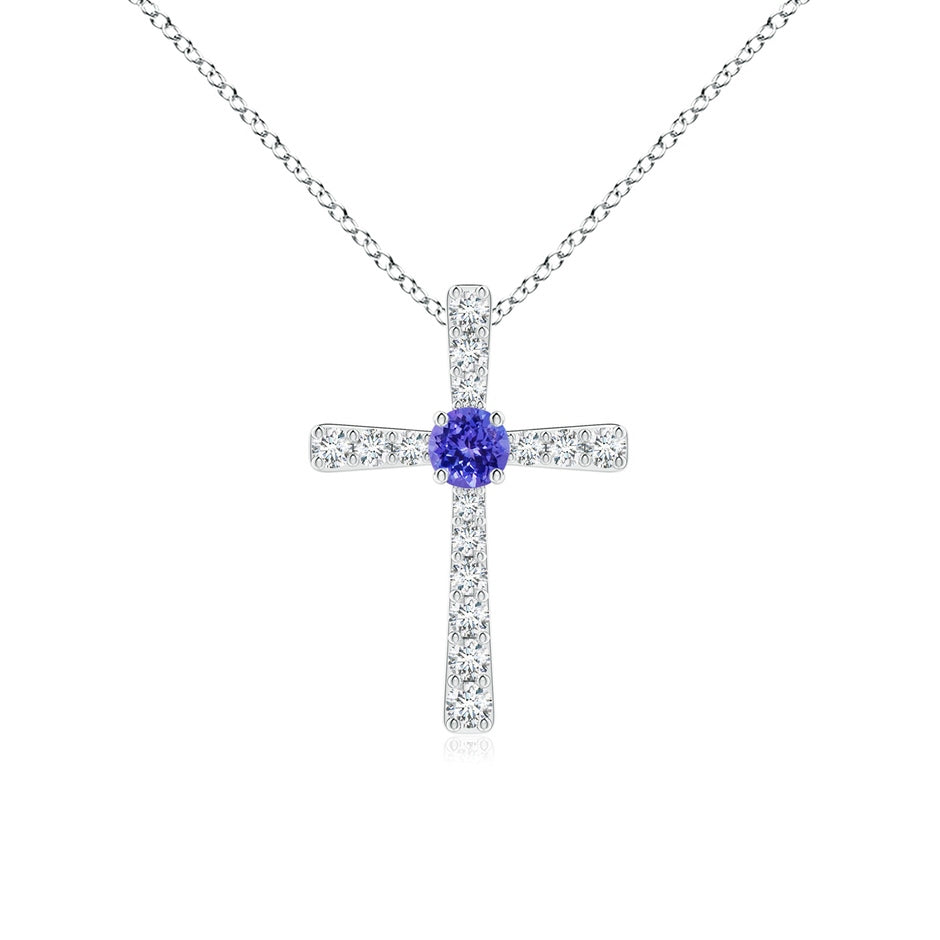 Tanzanite and Diamond Cross Pendant