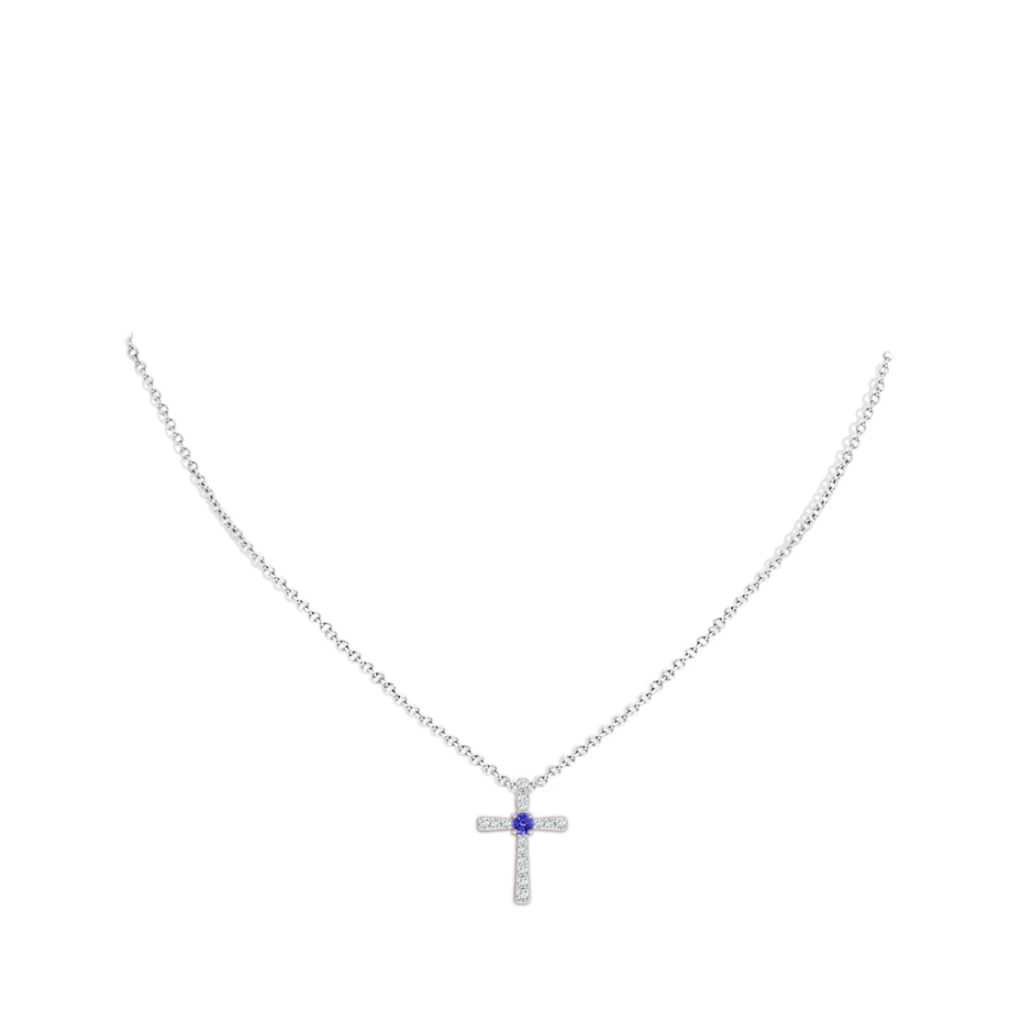 Tanzanite and Diamond Cross Pendant