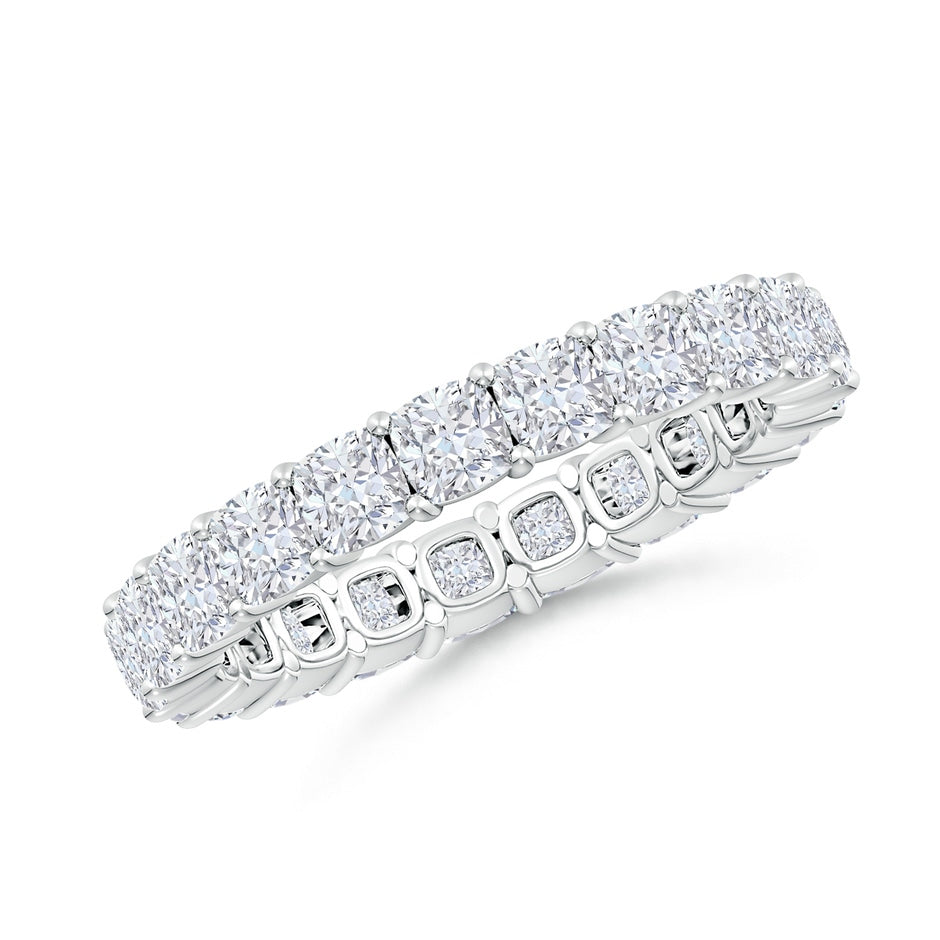 Lab-Grown North-South Cushion Diamond Classic Eternity Wedding Ring
