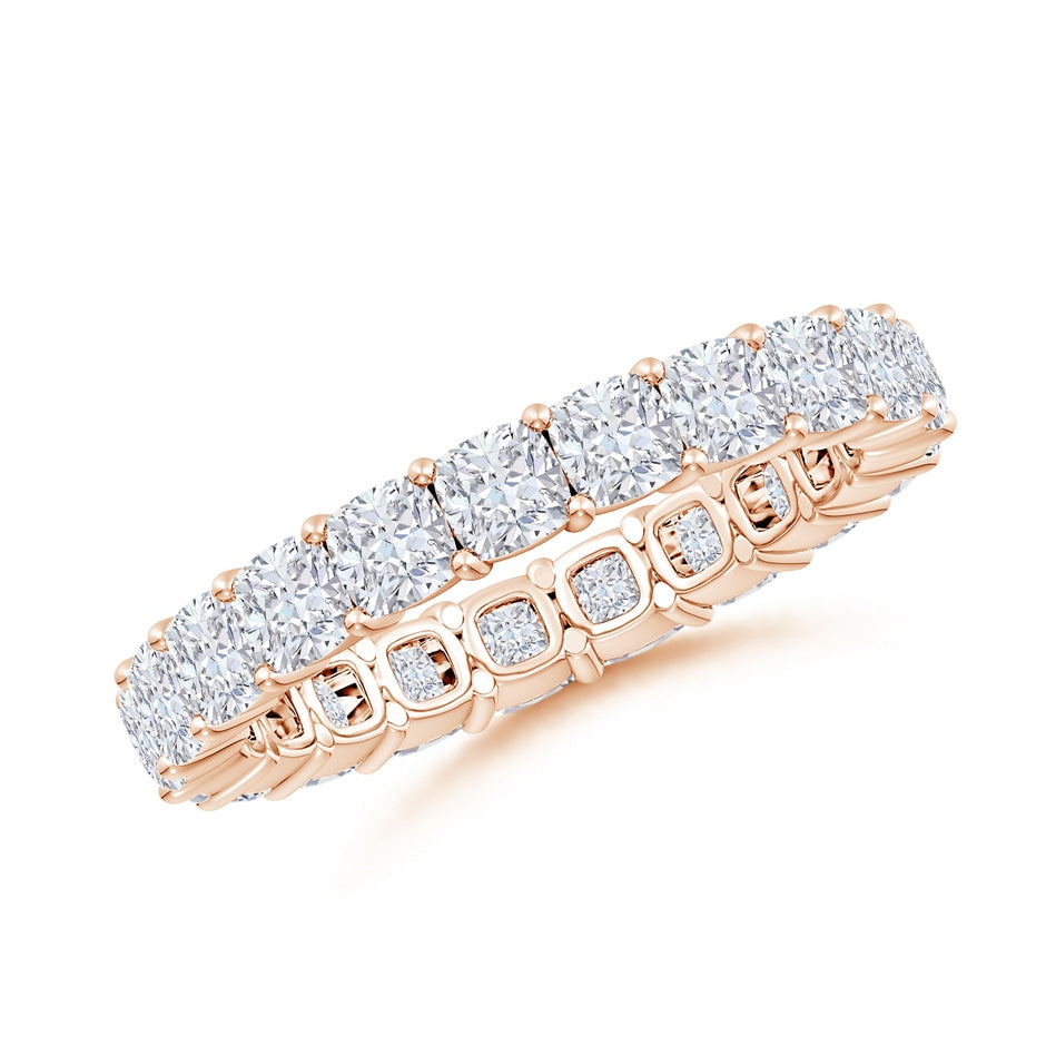 Lab-Grown North-South Cushion Diamond Classic Eternity Wedding Ring